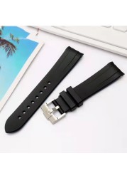 20mm 22mm High Quality Two Colors Croved End Waterproof Rubber Silicone Watches Straps Bands Fit For Watches ROX SUB