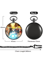 Personalized custom men women quartz pocket watch with thick chain Japan animation personality style fashion unisex watches