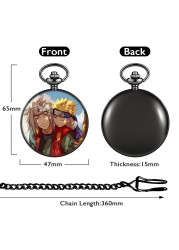 Custom Men's Exquisite Pocket Watch With Thick Chain Japanese Animation Personality Style Creative Quartz Watches Unisex Boy Gift