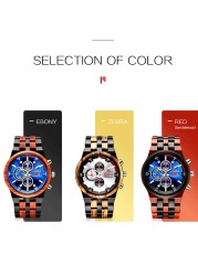 Reloj hombre KUNHUANG New Wooden Watch Men Luxury Brand Chronograph Military Quartz Watches for Man Dropshipping Customized