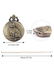 New Classic Bronze Men's Quartz Big Chain Pocket Watch Cat Pattern Unisex Advance Sense Watches Birthday Gift for Boyfriend