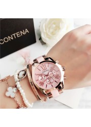 New White Ceramic Watches Women Geneva Quartz Wrist Watch Ladies Stainless Steel Wristwatches Women Dress Reloj Mujer