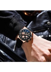 Chronograph Mens Watches Big Dial Silicone Strap Luxury Top Brand Sport Watch for Men Rose Gold Military Casual Male Wristwatch