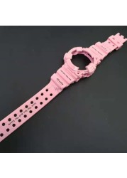 Pink Silicone Rubber Watchband and Bezl for GWF-1000 Watch Strap Watch Bands Waterproof Cover Sport Watches with Tools