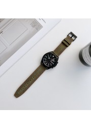 22mm Genuine Leather Strap Watchband 20mm For Samsung Galaxy Watch 3/4 40mm 44mm Active 45mm Original Wristband For Amazfit GTR2