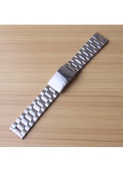 Silver Bracelet Solid Stainless Steel Watch Band Adjustable Metal Strap High Quality Watchband 18mm 20mm 22mm 24mm Mens Womens