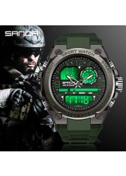 SANDA G Style Men's Digital Watch Military Shock Sports Watches Dual Display Waterproof Electronic Wristwatch Relogio Masculino