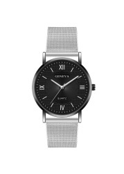 Popular simple roman bar nail face women's quartz watch leisure mesh stainless steel strap women's watch