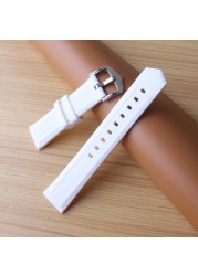 12 14 16 18 19 20 21 22 23 24 26 28mm Watchbands Soft White Mens Womens Silicone Rubber Bracelet Waterproof Drivers Watch Strap Band