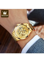 OLEVS Men's Watches Automatic Mechanical Watch for Men Waterproof Stainless Steel Luminous Male Wrist Watch Gift Set