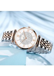 Luxury Crystal Women's Wristwatches Top Brand Fashion Diamond Ladies Quartz Watch Female Steel Wristwatch