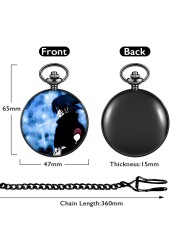 Accept Custom Blue Men Pocket Watch With Thick Chain Japan Animation Personality Style Quartz Watches Exquisite Gift for Husband