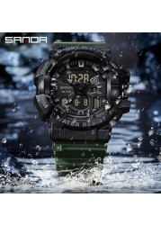 SANDA - Men's Sports Watches, Quartz, Military, Water Resistant, S-Shock, Male