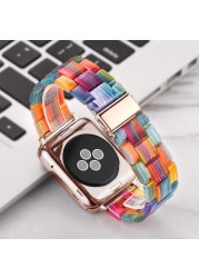 Resin strap for apple watch band 45mm/41mm 44mm 40mm 42mm 38mm watchband bracelet for iwatch apple watch series 5 4 3 se 6 7