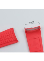 21mm Colorful Silicone Rubber Watchband for Batik Strap for Aquanaut Philips Series 5164a 5167a Watch Band Butterfly Buckle