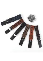 Leather Watchband Lychee Style Watch Strap 18mm 20mm 22mm 24mm Metal Buckle Lock Replacement Women Men Watch Band