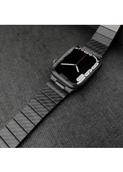 Carbon fiber strap for apple watch 7 6 5 4 SE 45mm 41mm 44mm 40mm High-end smart sport watch wristband for iwatch 3 2 42mm 38mm