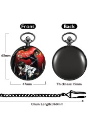 Classic Male Female Cartoon Character Pattern Creative Quartz Pocket Watch With Thick Chain Unisex Birthday Watches For Friend