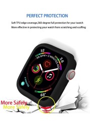 Flexible Soft TPU Bumper Protective Cover For Apple Watch 7 6 5 4 3 2 1 SE Applewatch Series 38mm 42mm 40mm 44mm 41mm 45mm Case