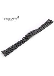 Rolamy 20mm 316L Stainless Steel Solid Curved End Screw Links Replacement Wrist Watch Band Watch Band for Rolex President