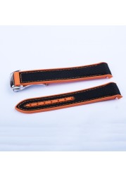 CARLYWET 20 21 22mm Black Orange Rubber Watch Band Strap for Omega Planet Ocean 300m 600m 43.5mm/600m 45.5mm