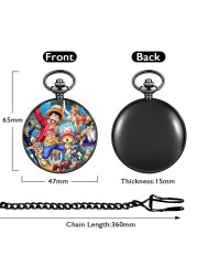 Cartoon Character Pattern Custom Men Fashion Pocket Watch With Neutral Thick Chain High-end Unisex Quartz Watches Birthday Gift