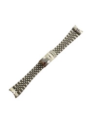 Rolamy 22mm 316L Steel Solid Curved End Screw Links With Oyster Clasp Jubilee Bracelet Watch Band Strap For Seiko 5 SRPD53K1