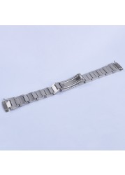 CARLYWET 19mm Vintage 316L Hollow Curved End Watch Strap Band Bracelet for Seiko Watch 6139-6002 6000 6001 6005 6032 Chrono