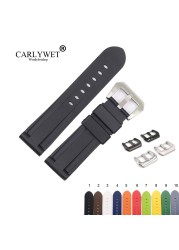 Rolamy - Silicone Rubber Replacement Watch Band, 22 24mm, High Quality, Dark Blue, Luxury, Water Resistant, For Panerai Lighting