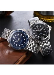 40mm OUMASHI Luxury Brand Men's Watch Mechanical Automatic Stainless Steel Ceramic Bezel Watch Luminous Hands Wristwatches