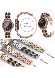 20 22mm Luxury Stainless Steel Strap For Samsung Galaxy Watch 4 40 44mm Girl Gear S3 Classic 42 46mm For Huawei Band GT2