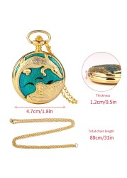 2022 New Style High Grade Gold Temperament Pocket Watch Blue Glue Dripping Crocodile Pattern with Chain Quartz Movement Watches