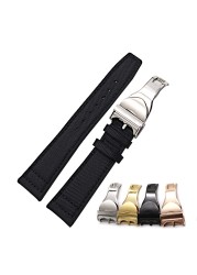 Carlewit 20 21 22mm High Quality Green Nylon Fabric Leather Band Wrist Watch Band Strap Strap with Deploying Clasp for Tudor