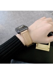 Big Buckle Leather Band for Apple Watch 40 44mm Watch Band Bracelet Strap for iWatch 6 5 4 3 2 1 SE 38 42mm Accessories Strap