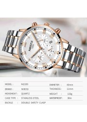 NIBOSI 2021 New Men's Watch Waterproof Luxury Brand Quartz Watch Men Sports Fashion Casual Business Watch Relogio Masculino