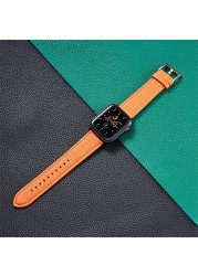 Business Style Strap for Apple Watch Series 40 44mm Litchi Grain Leather Buckle Band for iWatch 2 3 4 5 6 SE 38 42mm Watch Band