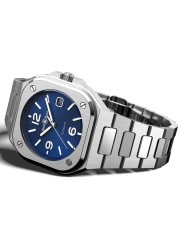 Bell & Ross Classic Square Quartz Watch Luxury Quartz Watch Calendar Steel Band Montre Homme Watch Relogio Masculino