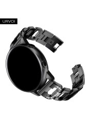 URVOI Band for Galaxy Watch Active 42 46mm S3 D Style Stainless Steel Strap Cuff Fold Over Clasp Zircon Quick Release Pins Wrist