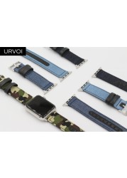 حزام من قماش URVOI لساعة Apple series 7 6 SE5 4 3 نمط السنونو تقلد المعصم جان حزام ل iwatch التصميم الكلاسيكي جلدية الظهر