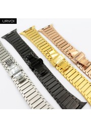 URVOI Band for Apple Watch 7 6SE5 4 3 Link Bracelet Strap for iWatch 41 45mm High Quality Stainless Steel Adjustable Band Gen.6th