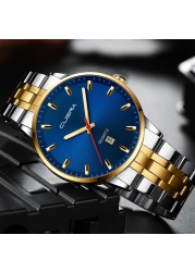 CUENA Men's Watch Luxury Stainless Steel Quartz Wristwatches Casual Sports Waterproof Date Watch relogios masculino