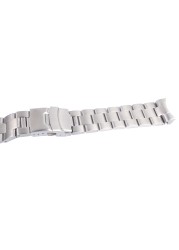 Carly Wet 22mm Sliver All Brush Stainless Steel Wrist Watch Band Replacement Metal Watchband Bracelet Double Push Clasp For Seiko