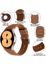 Genuine leather band for samsung galaxy watch 4 classic 46mm 42mm 44mm 40mm no gaps leather bracelet correa galaxy watch 4 strap