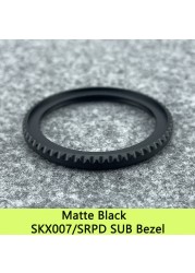 High quality polished sub-pattern bezel, 316L, stainless steel, matte black, compatible with SKX007/SKX171/SRPD