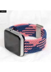 URVOI Braided Solo Loop Strap for Apple Watch Series 7 6 SE 5 4 3 2 1 Camo Strap Stretchable Folding Buckle for iWatch 41 45mm