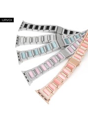 URVOI Metal Strap for Apple Watch Series 7 6 SE 5 4 3 2 1 Band for iwatch strap with Opal Luxury Glitter Shiny Stone 40mm 44mm