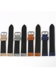 Soft Suede Leather Watch Band 18mm 19mm 20mm 22mm 24mm Blue Watch Straps Stainless Steel Buckle Watch Accessories