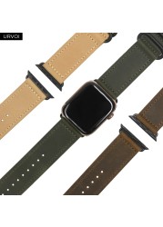 URVOI Band for Apple Watch Series 7 6 SE 5 4 3 2 Strap for iwatch Classic Buckle Wrist Band Handmade Retro Leather Band 40 44mm