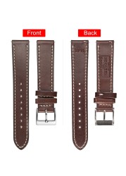 High Quality Horween Genuine Leather Straps Brown Soft Wrap Handmade Horse Leather Watch Strap 18mm 20mm 22mm