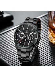 Brand Cheetah Men's Watch New Fashion Casual Automatic Date Chronograph Large Dial Stainless Steel Waterproof Quartz Watch
